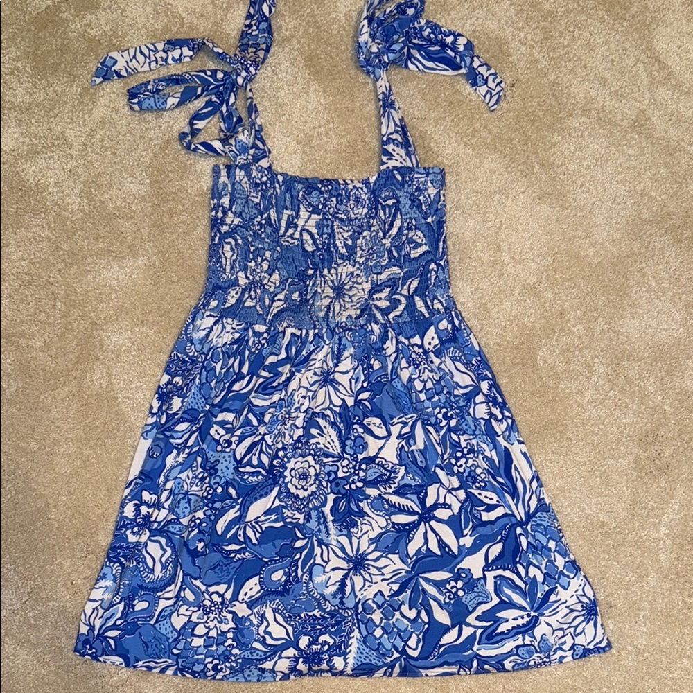 Lilly Pulitzer Blue and White Floral Dress